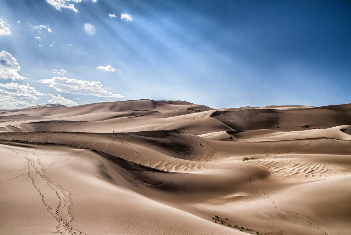 Professional desert dune bashing dubai in a modified 4x4 tackling steep red sand dunes at golden hour